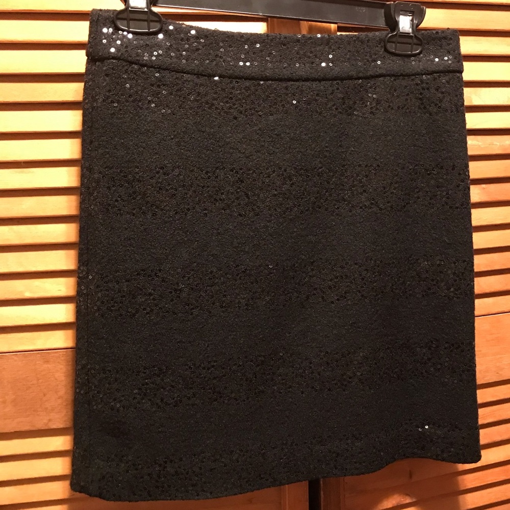 Loft Black Sequins Skirt